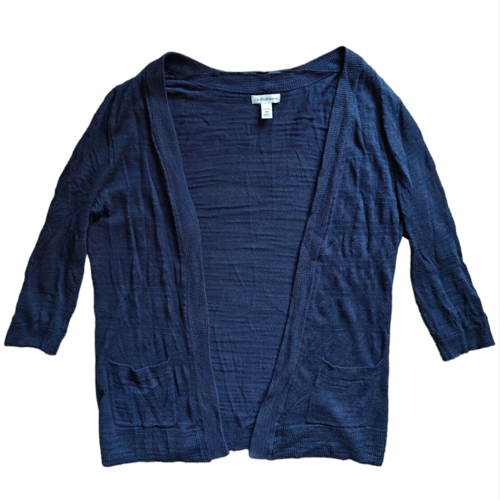 Blue Lightweight Three Quarter Sleeve Cardigan